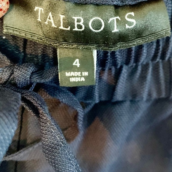 Talbots Pants Size 4 Navy Blue Drawstring Lyocell Relaxed Fit Lightweight - Picture 4 of 10